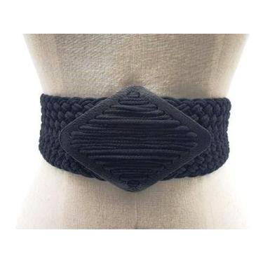 Imagem de Faixa cinto trissê quadrado feminino NM6012 - Barão do Couro, Preto, M