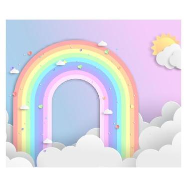 Imagem de Papel de Parede Adesivo Infantil Arco-íris Quarto Bebe - 735pcm - Allo