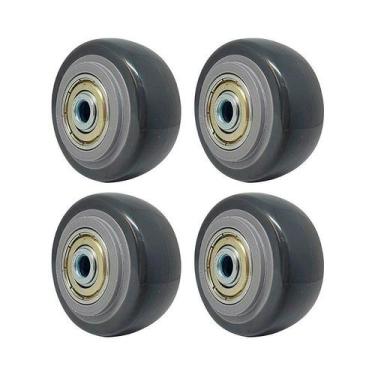 Imagem de Kit 4 un roda pvc cinza 2 pol 50kg p/ rodízio - AJAX