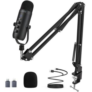 Imagem de Microfone para jogos ZealSound K66 USB com Boom Arm Black