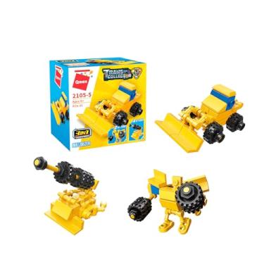 Imagem de Keepplay Bloco de Montar Trator de Esteira TransCollector Construção e Polícial 3 em 1