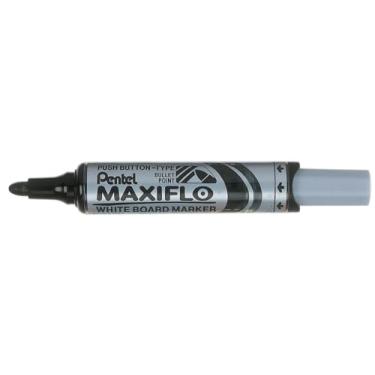 Imagem de Pentel Maxiflo MWL5M-AO Marcador Drywipe – Preto, caixa com 12