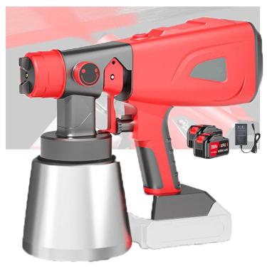 Imagem de Pulverizador de tinta para cercas, 800 ml, alimentado por bateria, bico totalmente de cobre, cabo antiderrapante com 4 bicos, 3 modos de pulverização