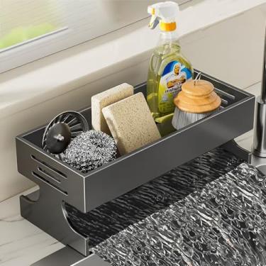 Imagem de Suporte de esponja para pia de cozinha, organizador de pia resistente, organizadores e armazenamento de bancada de cozinha, escorredor de esponja à prova de ferrugem para dispensador de sabonete