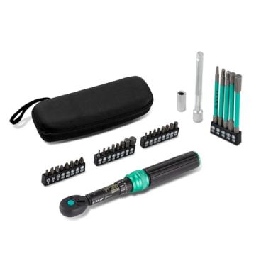 Imagem de XLIT Conjunto de chaves de torque de 1/4 (2-20 Nm, ± 3% de precisão) - Kit de manutenção de bicicleta profissional de 32 peças com catraca reversível de 72 dentes para bicicletas de estrada e montanha