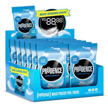 Imagem de Caixa Camisinha Masculino Lubrificado Ultra Sensível Prudence total 36