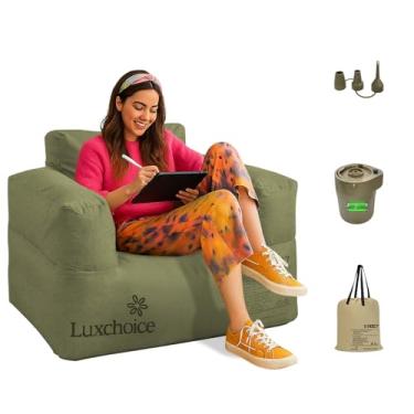 Imagem de Luxchoice Inflatable Couch Portable Inflatable Sofa Air Couch with Built-in Pump Single Inflatable Furniture Camping Chair for Home Outdoor Patio Backyard