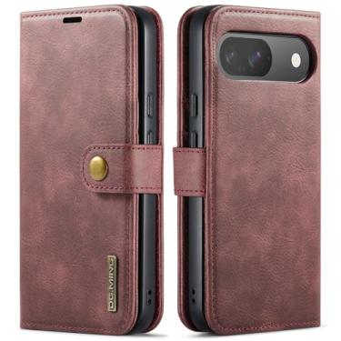 Imagem de Capa carteira de couro magnética destacável 2 em 1 para Google Pixel 10 Pro, capa flip com 3 compartimentos para cartão, 1 compartimento para dinheiro oculto, suporte flip e capa de telefone à prova