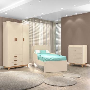 Imagem de Quarto Infantil Triplo 100% em MDF com Cama Tuboarte Yago Happy Natan