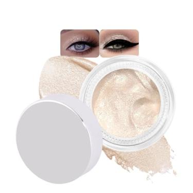 Imagem de Paleta de sombras monocromáticas com glitter, sombra única champanhe dourado, maquiagem transparente de longa duração com acabamento brilhante, fórmula suave, vegana e livre de crueldade