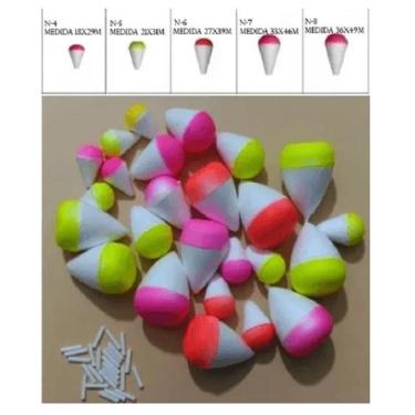 Imagem de Kit Com 100 Boia Pesca Lambari Tilapia Isopor N-4/5/6/7/8