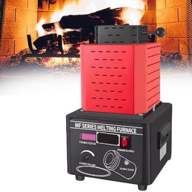 Imagem de 5kw Gold Melting Furnace 2912f Fast Melting Silver Copper Iron Aluminum Tin Eletromagnético Com Cadinho De Grafite Design Seguro Ampla Aplicação, Red, 2KG