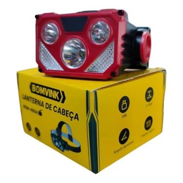 Imagem de Lanterna de Cabeça LED, 500 Lúmens, IPX4 à Prova D'água, Bateria 1200mAh, Autonomia 4-8h