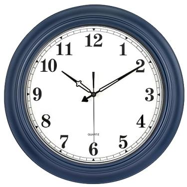 Imagem de SkyNature Relógio de parede grande de 45,7 cm, silencioso sem tique-taque, para ambientes internos e externos, relógio de parede analógico decorativo vintage para sala de estar, cozinha, escritório