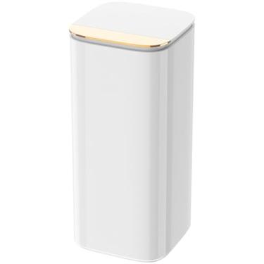 Imagem de blackonvlm Porta-pincéis de maquiagem, à prova de poeira e à prova d'água, copo de plástico ABS, organizador de pincéis de maquiagem removível com tampa para penteadeira, mesa, quartos, banheiros