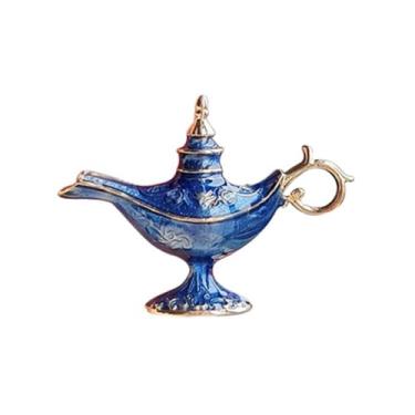 Imagem de Aladdin Vintage Gênio Lâmpada Broche Broche para Mulheres Meninas Moda Dourado Artesanato Exclusivo Alfinetes de Lapela, Acessórios para Vestidos, Aniversário, Festa de Natal, Joias, Medium, Metal