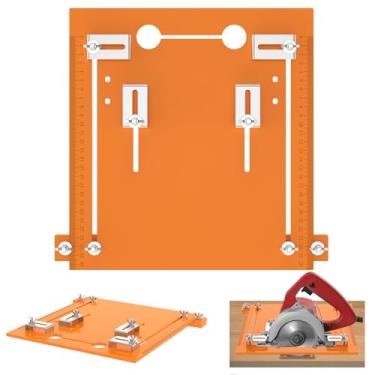 Imagem de Placa de base para máquina de corte, trilho de guia de serra circular para marcenaria, placa de trilho de guia de máquina de corte, suporte de placa de prensa de serra, placa de posicionamento de