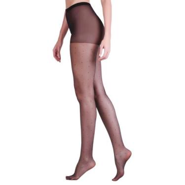 Imagem de Meia calça poá fio 15 Loba Lupo, G, Preto