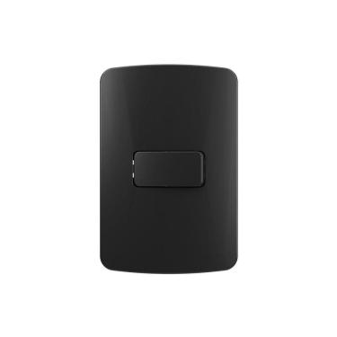 Imagem de Interruptor Simples Margirius B3 Colors 10a Com Placa 4x2 Preto Ebony Preto