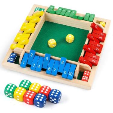 Imagem de Tabuleiro de madeira Shut The Box Dice Game JTNFSH para 2-4 jogadores