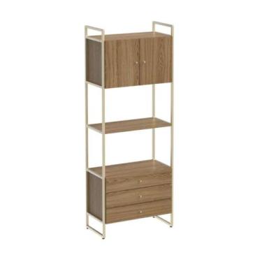 Imagem de Estante com 3 Gavetas Voss 75 cm 2 Porta Industrial - Móveis Província