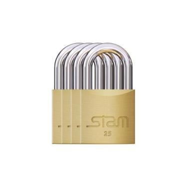 Imagem de 04 Cadeado Segredos Iguais Mestrado Mesma Chave 25Mm - Stam