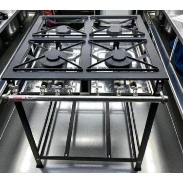 Imagem de Fogão Industrial 4 Bocas 30x30 P5 Leona - Mr Fogões