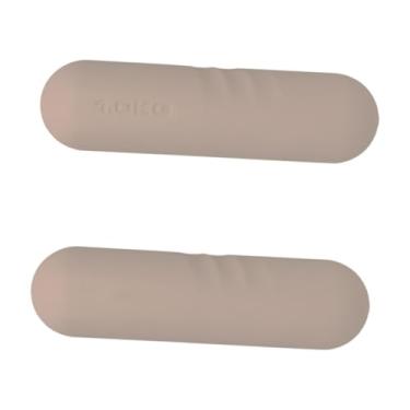 Imagem de oshhni 2 peças halteres barra de levantamento de peso de mão silicone ferro fundido equipamento halteres conjunto crianças adultos para cardio, Marrom Acinzentado