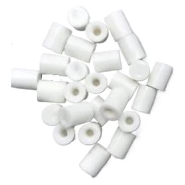 Imagem de BYYINGSUS 50 peças de tampa isolante elétrica de cerâmica com rosca M3 M4 M5 M6 para elemento de aquecimento peças de tampa de porcelana isolante (M4-OD8mm hight10mm)