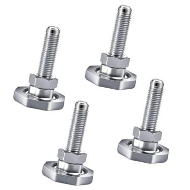 Imagem de GOKAKIE Pacote com 4 pernas de nivelamento de máquina de lavar galvanizadas, resistentes à ferrugem, redução de ruído, silenciosa, ajustável, base de 5 cm, compatível com arruelas de carga frontal LG