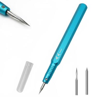 Imagem de HUBEST Conjunto de ferramentas de escriber modelo com agulha de rabiscar e raspador triangular, ferramenta de corte de linha de painel de precisão para Gundam, modelos em escala RG, kits de plástico e