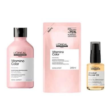 Imagem de Kit Vitamino Color Refil+Shampoo+Óleo Absolut Repair 30ml