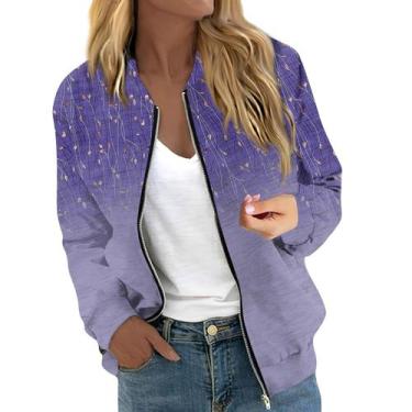 Imagem de Blusão feminino COTECRAM 204, casual, outono, inverno, plus size, roxo