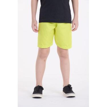 Imagem de Bermuda Infantil Tactel Basiquinho - Vida Costeira Oficial, Amarelo, 2