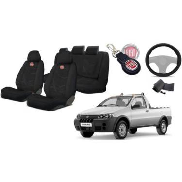 Imagem de Kit Completo Banco Strada 2004 a 2011: Capas, Volante, Chaveiro - Iron