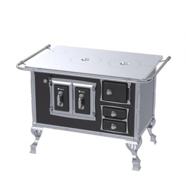 Imagem de Fogão a Lenha N 2 Sec Chapa de Aluminio Preto Saida Esquerda