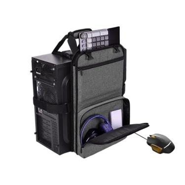 Imagem de Sanpyl Alça de Transporte Em Torre para PC de Mesa, Caixa de Computador Com Alça e Bolsos de Armazenamento, Arnês Ajustável para Transporte de Acessórios de Cabos de Teclado
