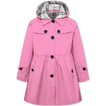 Imagem de Casaco impermeável Betusline para menina de peito único corta-vento ro