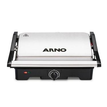 Imagem de Grill Arno Dual Inox com Abertura de 180º Gnox 1100W 220V