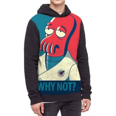 Imagem de Moletom Com Capuz Futurama Full Print Ref:683 - smoke, Preto, GG