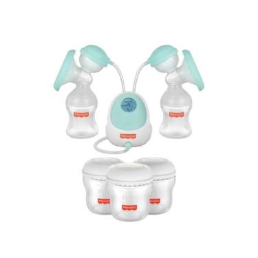 Imagem de Kit Bomba de Leite Elétrica Dupla Fisher Price + 3 Frascos pra Armazen