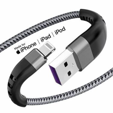 Imagem de Cabo carregador Essri para iPhone, pacote com 2 pés, nylon trançado, c