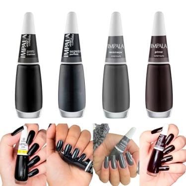 Imagem de Kit 6 Esmaltes Impala Impala Tons Escuros 8ml; (Kit 4 Esmaltes)