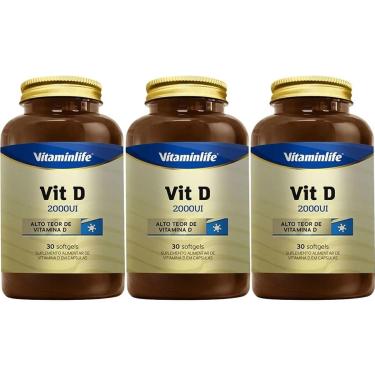 Imagem de Kit 3X Vit D 2000UI - 30 Softgels - Vitaminlife-Masculino
