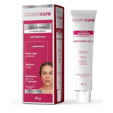 Imagem de Cicatricure Creme Facial Antirrugas Antissinais com BIOREGENEXT, Reduz Rugas Profundas, Reafirma a Pele, Hidratante para Área dos Olhos, Resultados desde 1ª Aplicação, Combate Olheiras 30g
