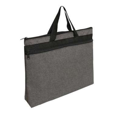 Imagem de Badiman Pasta para Documentos com Zíper, Alça de Transporte Resistente E Vários Bolsos Internos Feitos de Material Oxford para Escritório, Escola E Negócios, Cinza Escuro 38x7x30cm