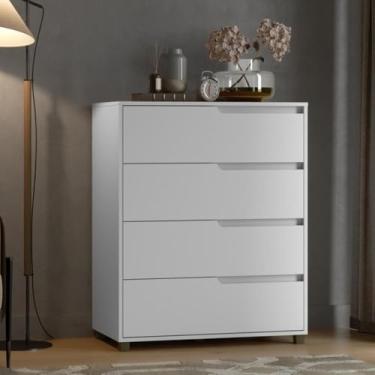 Imagem de Cômoda 4 Gavetas Viena Branco Mdf Casamia