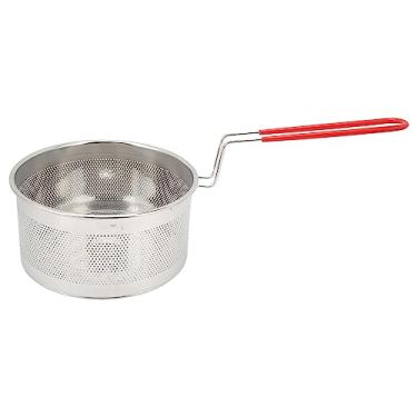 Imagem de Cestas de fritura de aço inoxidável redonda com alça para batatas fritas, anéis de cebola, macarrão de frango, grau 304, fácil limpeza, ferramenta de cozinha versátil adequada para festas e (médio 18