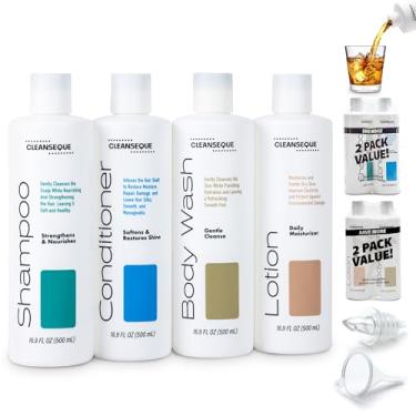 Imagem de GoPong Frascos de banho e corpo pacote com 4 (total de 1,927 g) - Frascos ocultos de viagem com álcool - Recipientes secretos de bebidas para cruzeiros - Inclui funil e bico