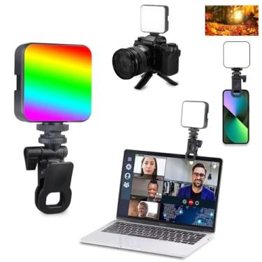 Imagem de Luz LED RGB Portátil com Clip para Celular Tablet Monitor ou Notebook e Rosqueamento Compatível com Tripé Ring Light - Ajuste de Três Níveis de Brilho IPHONE ANDROID